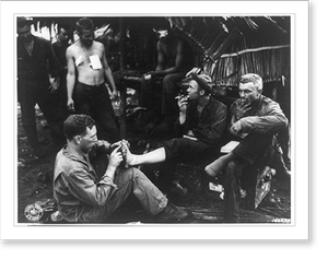 Vintage Military Print - 1st Lt. Paul Maurer treating patients in New