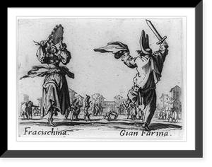 Fracischina with tamborine dancing with Gian Farina who is holding sword Classic, Historic Print