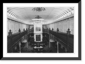 Historic Framed Print, [Interior view of galleried central parlor with clerestory],  17-7/8" x 21-7/8"