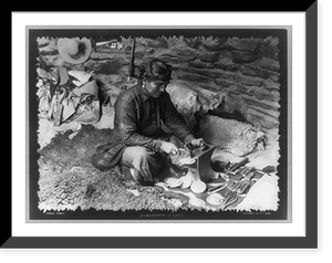 Historic Framed Print, Silversmith at work,  17-7/8" x 21-7/8"