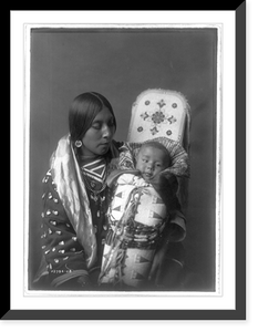 Historic Framed Print, Mother and child. Apsaroke,  17-7/8" x 21-7/8"