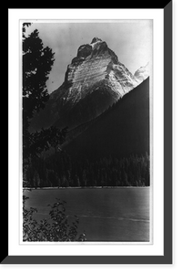 Historic Framed Print, Mount Kinnerly, Glacier Park, Montana,  17-7/8" x 21-7/8"