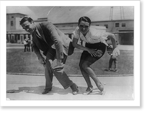 Historic Photo Print - Frank Farnum coaching Pauline Starke