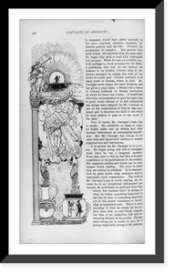 Allegorical scene showing woman standing in beams of light which are coming through clouds labeled let there be light" and coins being poured into urns labeled "library" and "education".Dan Beard