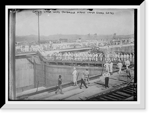 Historic Framed Print, Gatun Upper Locks- Footbridge across Upper Guard Gates,  17-7/8" x 21-7/8"