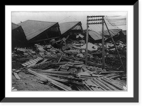 Historic Framed Print, [Ruins of Fuji cotton spinning works, probably in Tokyo or Yokohama, after earthquake in Japan Sept. 1, 1923],  17-7/8" x 21-7/8"