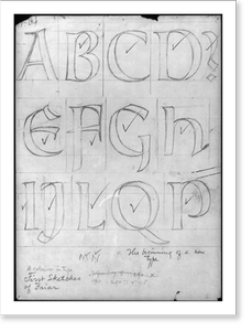 Historic Photo Print - Sheet of drawings for Frederic Goudy's Friar type