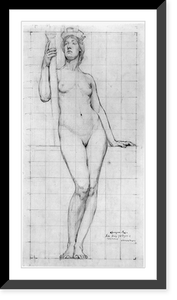 Nude study for figure of Architecture, Library of Congress1, Antique Print