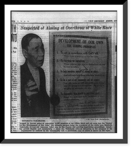 Suspected of aiming at overthrow of White race, Antique Print