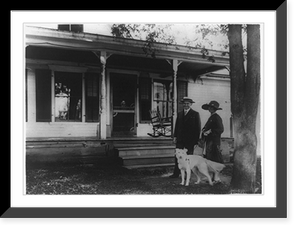 Historic Framed Print, President and Mrs. Coolidge visit old homestead at Plymouth, Vt.,  17-7/8" x 21-7/8"