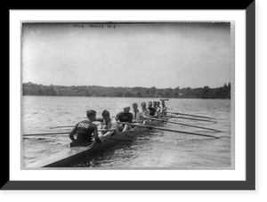Yale varsity crew practicing for the race with Harvard, June 12, 1915, Vintage Print