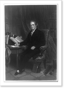 Vintage Americana Print - Noah Webster, 1758 - Antique Wall Decor Print