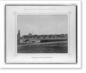 Antique Photo Print - The stable for greyhound keepers recently built
