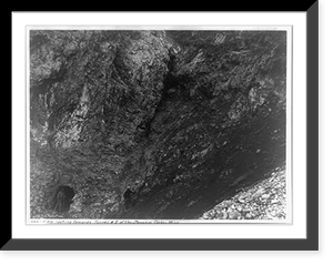 View looking towards Tunnel #2 of the Bonanza Copper Mine with 4 workmen, Valdez, Alaska or vicinity, Historic Reproduction