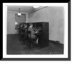 Telephone operators - New Quotation Room - New York Stock Exchange, Vintage Print