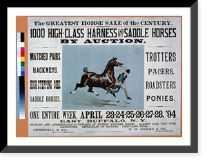 The Greatest Horse Sale of the Century - 1000 High-Class Harness and Saddle Horses by Auction - 2 Classic, Vintage Wall Art