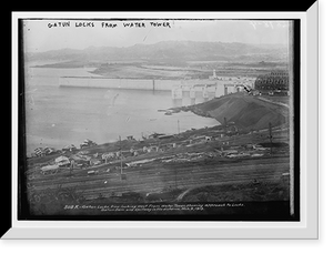 Historic Framed Print, Gatun locks from water tower,  17-7/8" x 21-7/8"