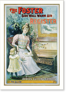 Vintage Americana Print - The Foster Side Wall Warm Air Register