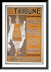The New York Tribune, for over 50 years, Champion of the Rights of the Plain People Classic, Antique Print