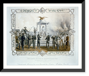 Historic Framed Print, The last offer of reconciliation in remembrance of Prest. A. Lincolns. The door is open for all".H. Thomas ; lithogr. by Kimmel & Forster,  256 Canal Str.,  N.Y." - 2,  17-7/8" x 21-7/8"