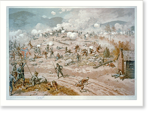 Vintage Military Print - Battle of Allatoona Pass