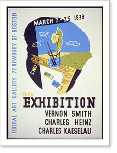 Vintage Americana Print - WPA exhibition Vernon Smith, Charles Heinz