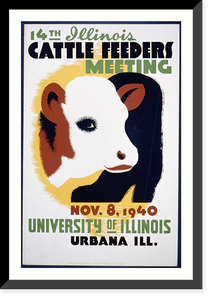 Historic Framed Print, 14th Illinois cattle feeders meeting Nov. 8, 1940, University of Illinois, Urbana, Ill.,  17-7/8" x 21-7/8"