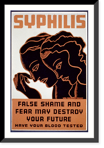 Syphilis False shame and fear may destroy your future : Have your blood tested, Antique Wall Art