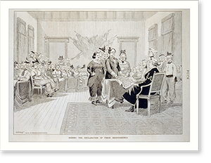 Vintage Americana Print - Signing the declaration of their independence