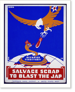 Antique Photo Print - Salvage scrap to blast the jap.PvP