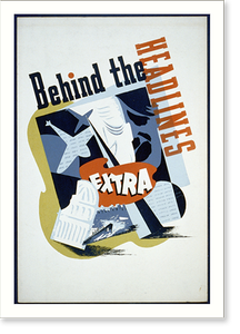 Vintage Americana Print - Behind the headlines - Antique Wall Decor Print