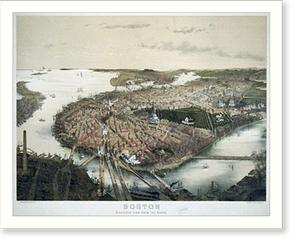 Historic Bird's Eye View - Boston - bird's eye view from the north.J (2)