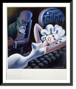 Historic Framed Print, [Impossible interviews: Sigmund Freud vs. Jean Harlow].Covarrubias.,  17-7/8" x 21-7/8"