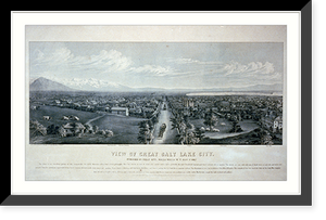 Historic Framed Print, View of Great Salt Lake City - 2,  17-7/8" x 21-7/8"