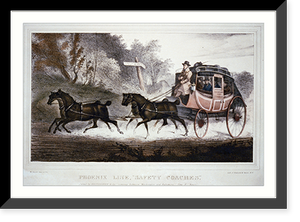 Historic Framed Print, Phoenix Line, safety coaches".M. Swett,  invt. et del. ; lith. of Endicott & Swett,  N.Y." - 2,  17-7/8" x 21-7/8"