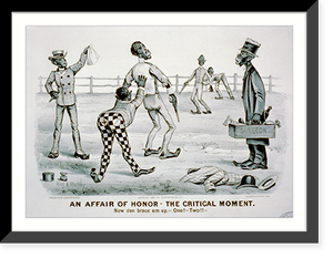 Historic Framed Print, An Affair of Honor-the critical moment: Now den brace em up,-one!-two!!-,  17-7/8" x 21-7/8"