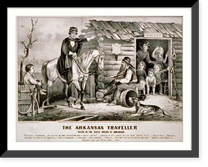 Historic Framed Print, Arkansas Traveller: scene in the back woods of Arkansas - 2,  17-7/8" x 21-7/8"