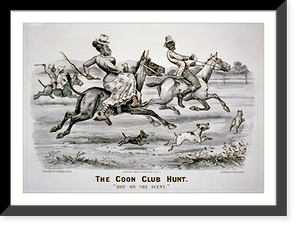 Historic Framed Print, Coon club hunt: Hot on the Scent"",  17-7/8" x 21-7/8"