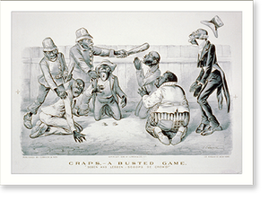 Antique Sporting Print - Craps-a busted game - Historic Wall Art Gift