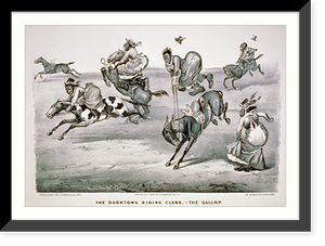 Historic Framed Print, The darktown riding class-the gallop,  17-7/8" x 21-7/8"