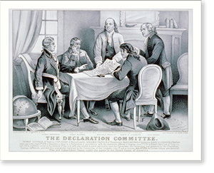 Black & White Photo - The Declaration committee - Antique Wall Decor Print