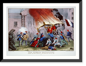 The French revolution: burning the royal carriages at the Chateau d'Eu, Feby. 24, 1848, Vintage Wall Art