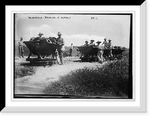 Workers bringing in asphalt, Venezuela, Antique Poster