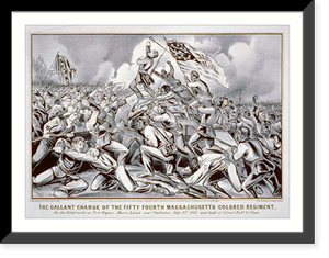 Antique Military - Charleston - The gallant charge of the fifty, 1863