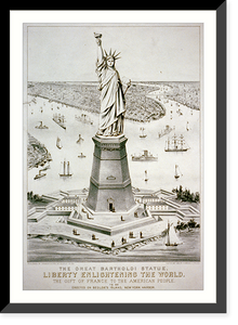 Historic Framed Print, The great Bartholdi statue, Liberty enlightening the world. The gift of France to the American people - 2,  17-7/8" x 21-7/8"