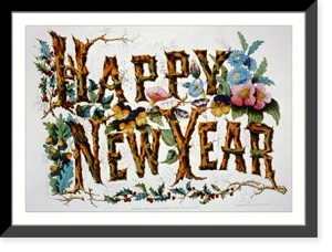 Vintage Photo Print - New Year - Happy - Historic Wall Art Gift