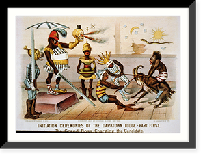 Initiation ceremonies of the darktown lodge - part first: the grand boss charging the candidate, Antique Poster