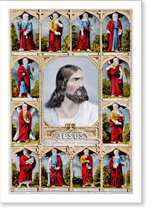 Black & White Photo - Jesus: and the twelve apostles.El Señor y sus