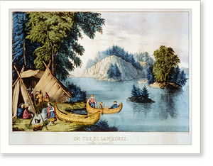 Vintage Photo Print - On the St. Lawrence: Indian encampment (2)