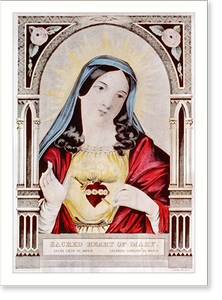 Vintage Photo Print - Sacred heart of Mary - Vintage Wall Art Gift